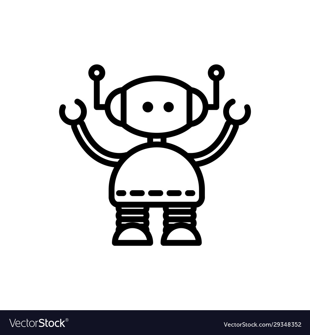 Cute robot technology character artificial linear