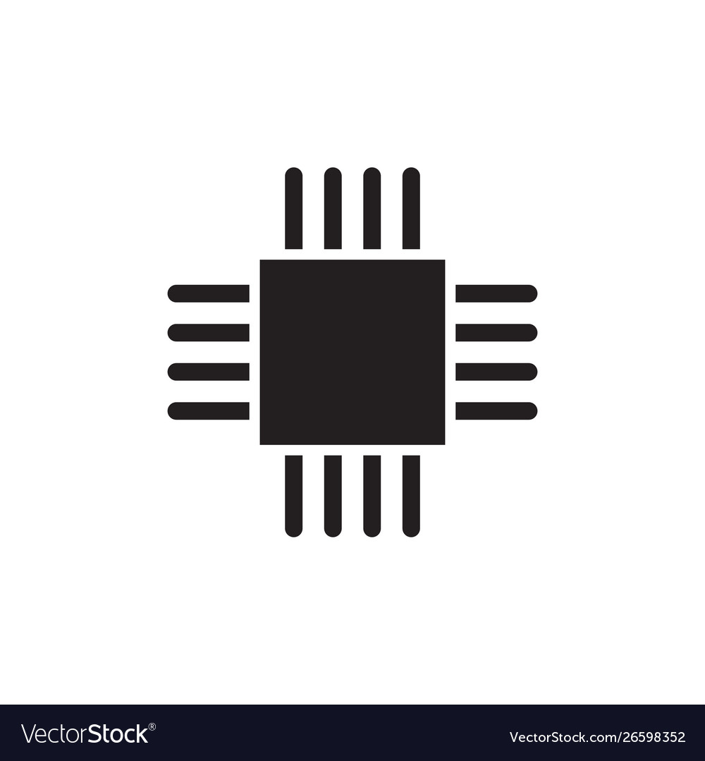 Flat glyph ic Prozessor Mikrochip Computer cpu Vector Image Flat glyph ic Prozessor Mikrochip Computer cpu