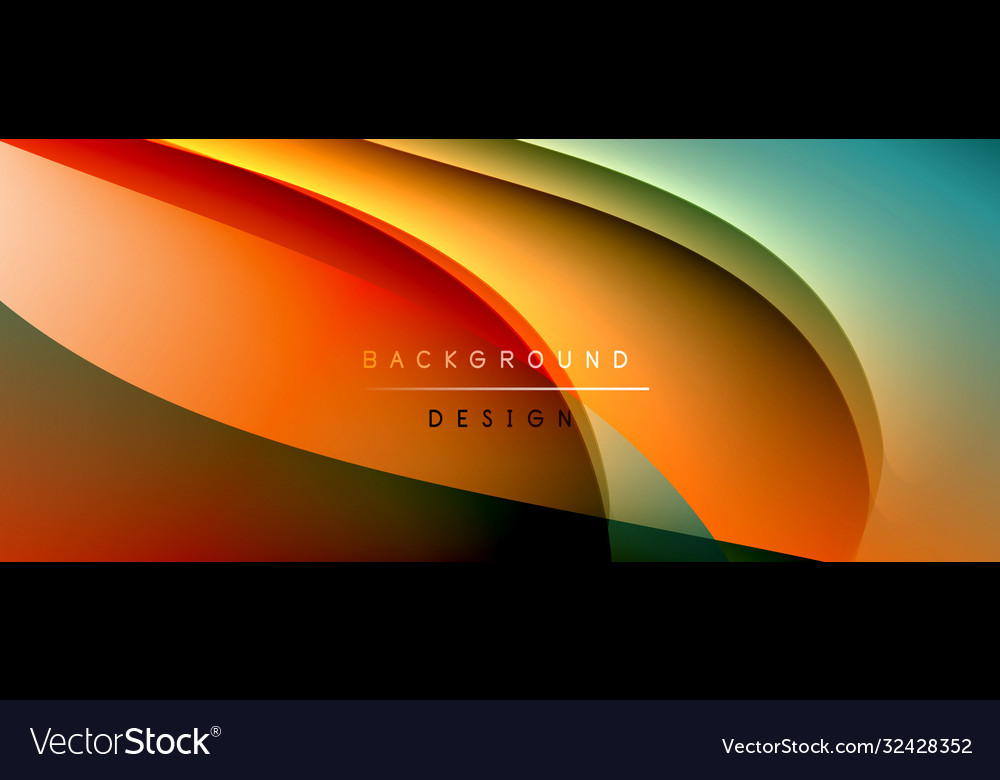 Fluid gradient waves with shadow lines and glowing