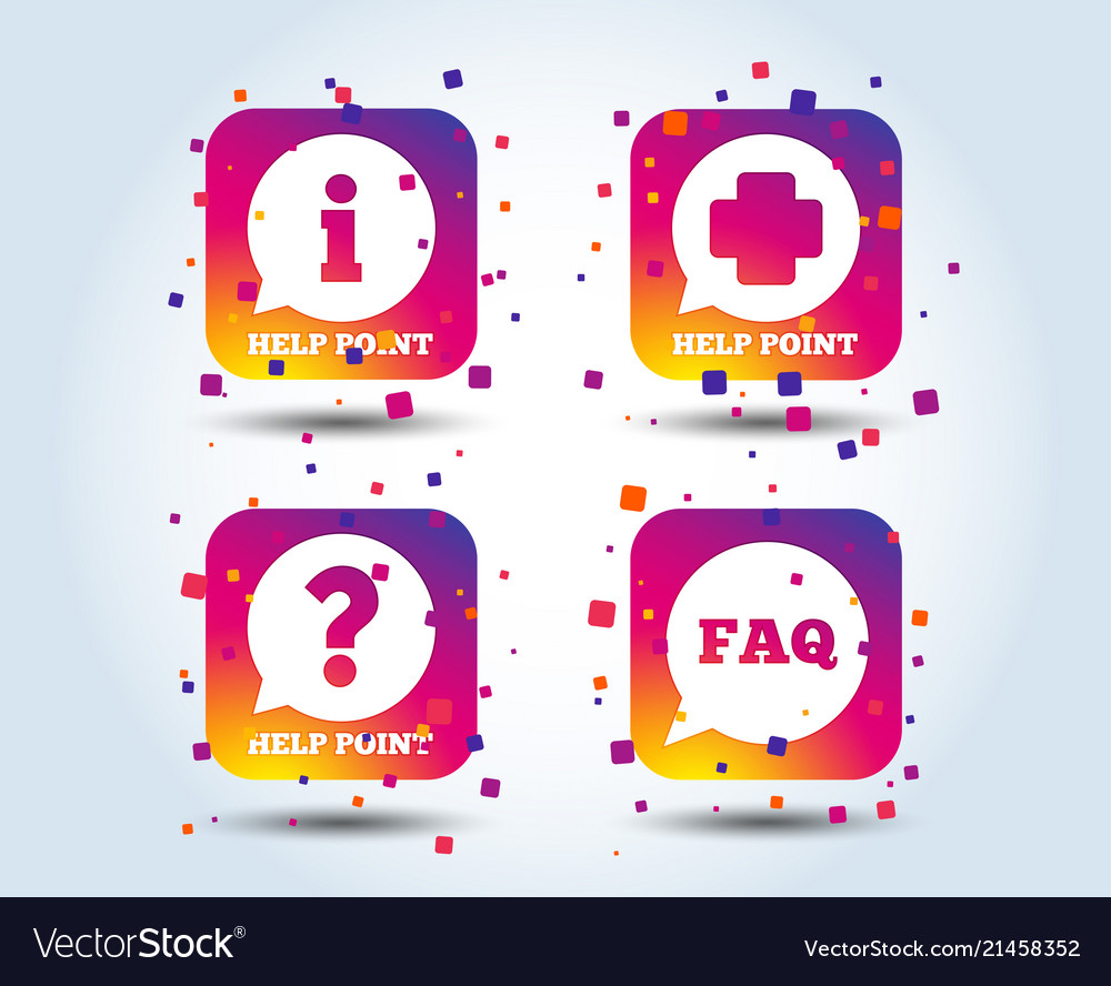 Help point icons question information symbol