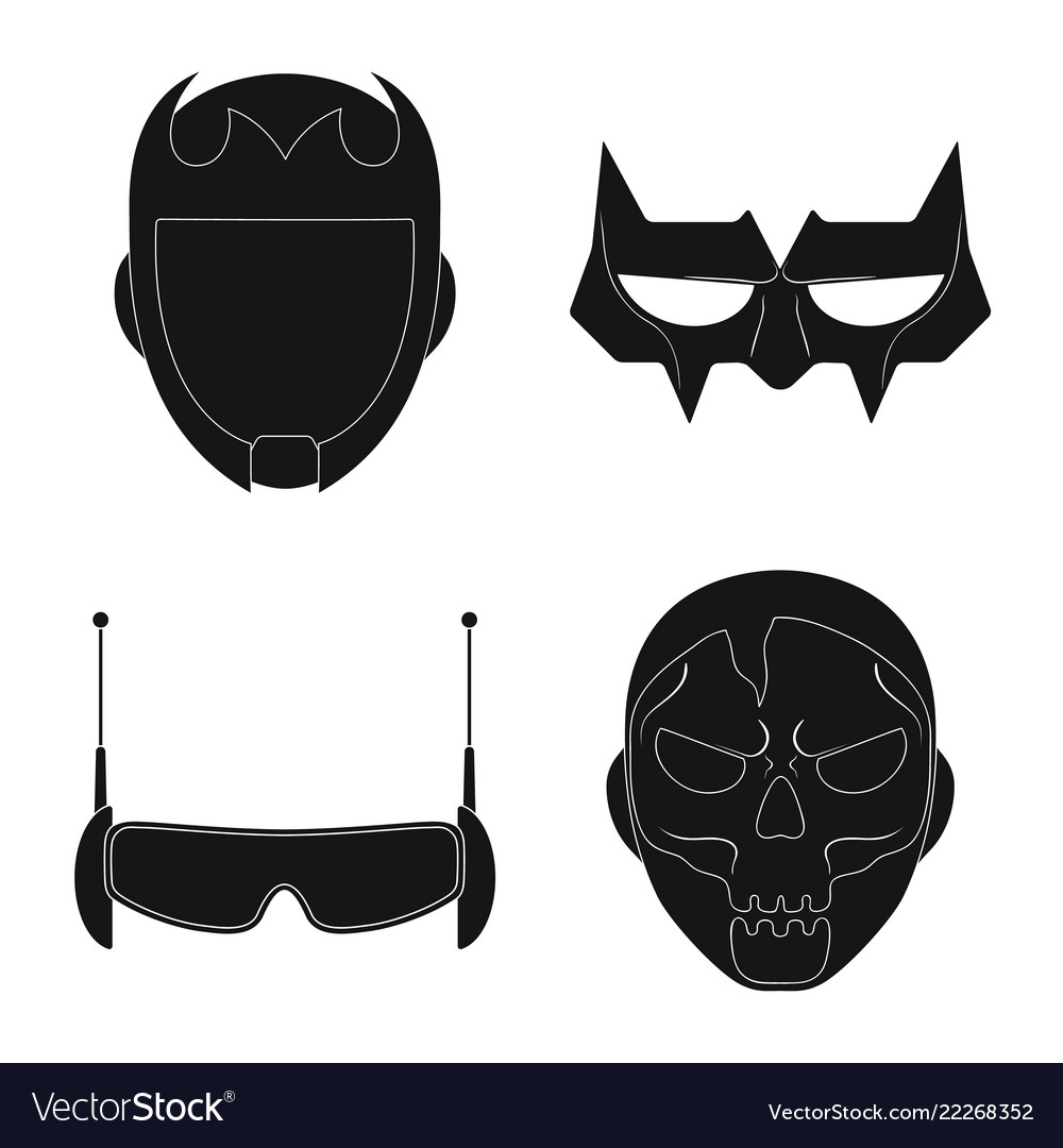 Isolated object of hero and mask icon collection