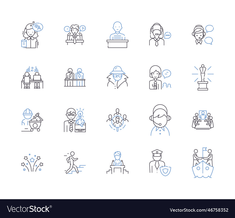 Job und Management Umriss Icons Sammlung