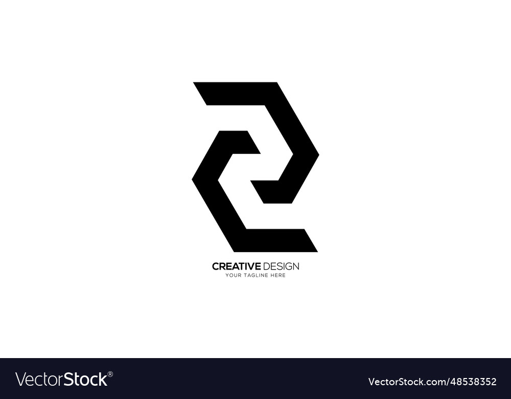 Letter c d z with simple shape negative space