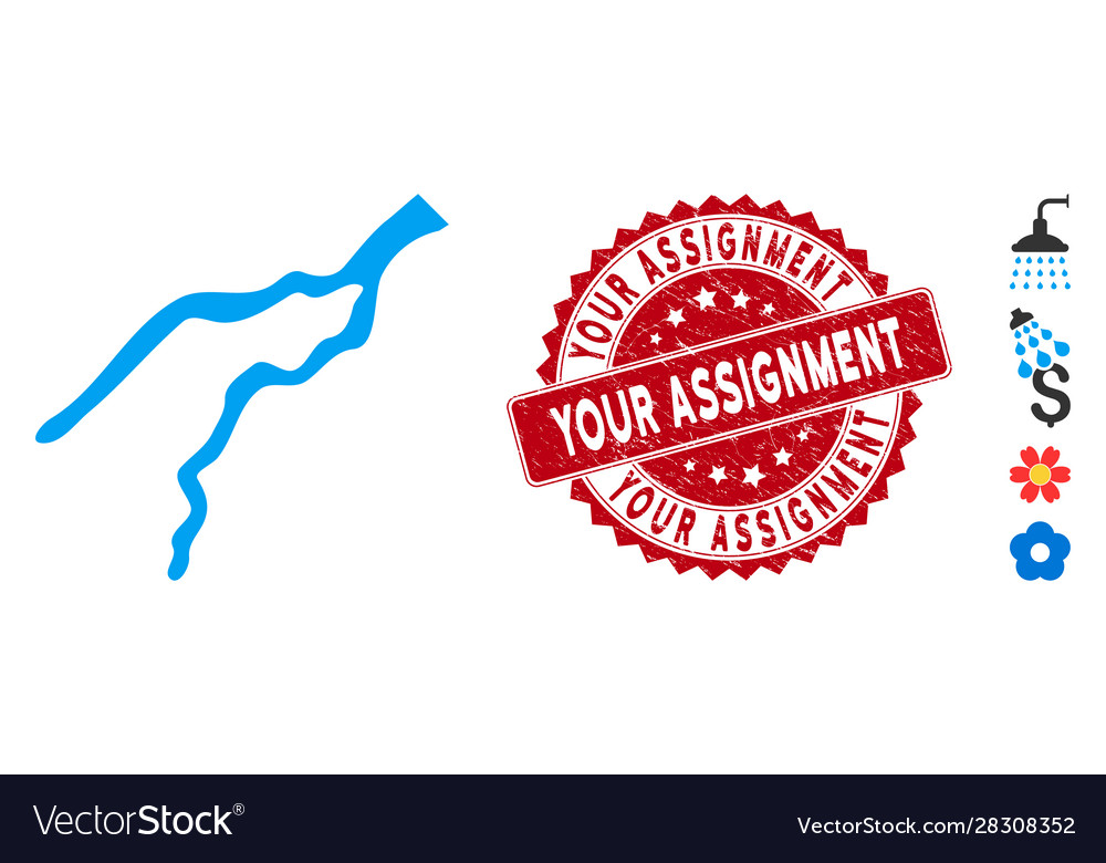 River icon with textured your assignment seal