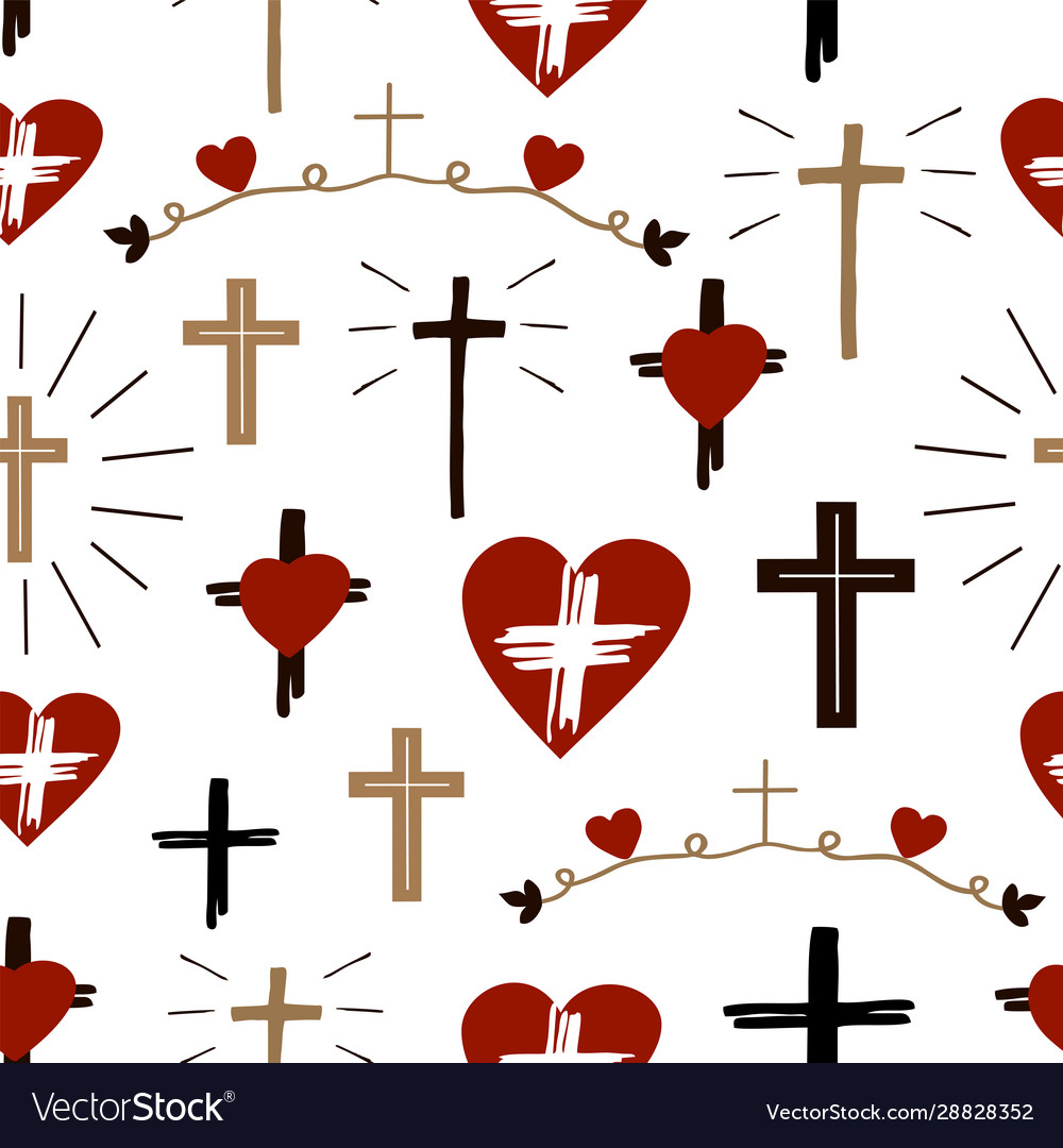 Seamless christian colorful pattern with crosses Vector Image