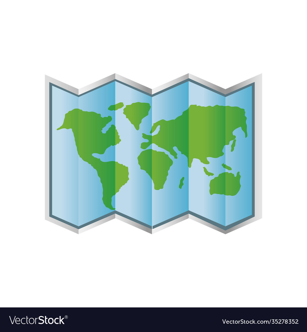 Travel folded map world navigation icon image