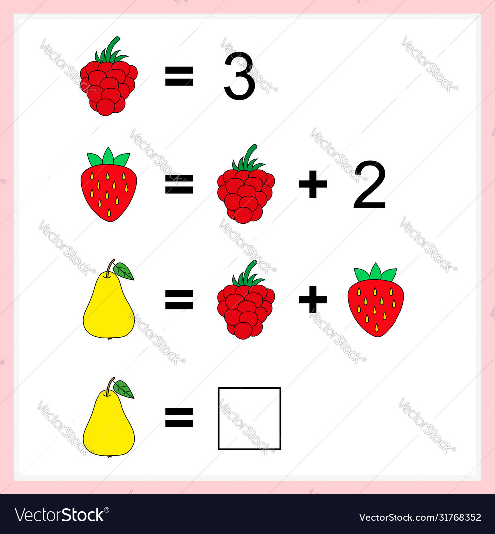 Worksheet mathematical puzzle game learning Vector Image