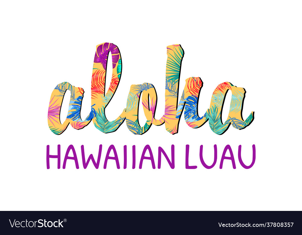 Aloha Hawaii Lettering Royalty Free Vector Image