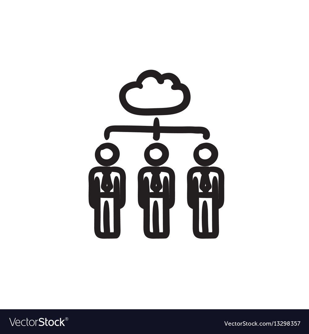 Cloud computing sketch icon