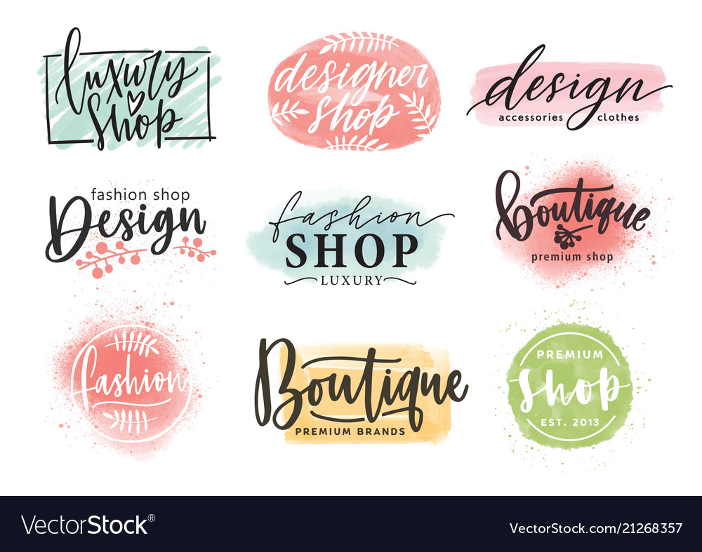 Collection beautiful lettering hand drawn Vector Image