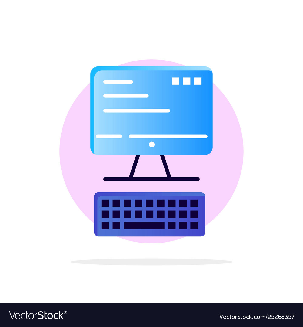 Computer keyboard monitor computing abstract vector image Computer keyboard monitor computing abstract