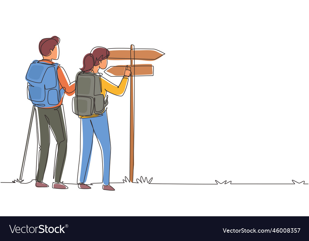Continuous one line drawing direction pointer