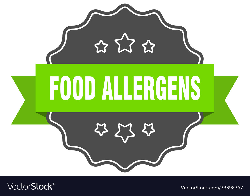 Food allergens label isolated seal