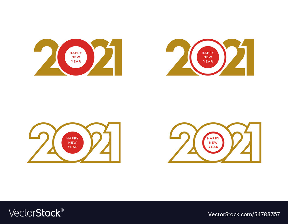 Gold and red color set logo 2021 design