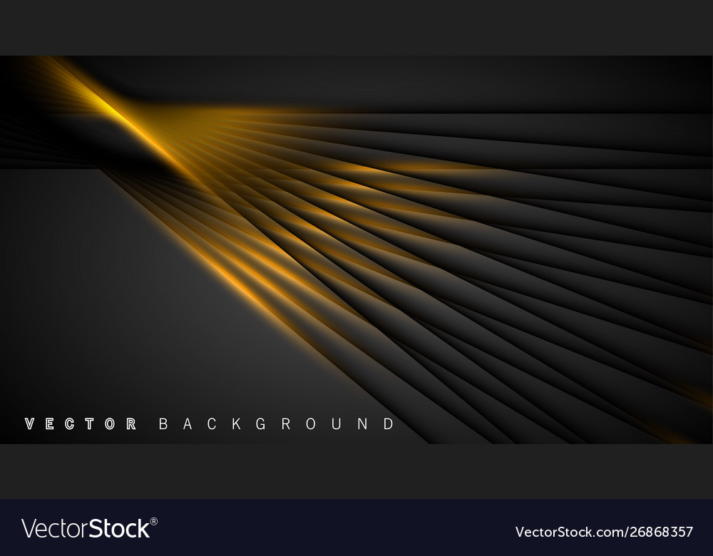 Gold light line shadow dark grey luxury background vector image Gold light line shadow dark grey luxury background