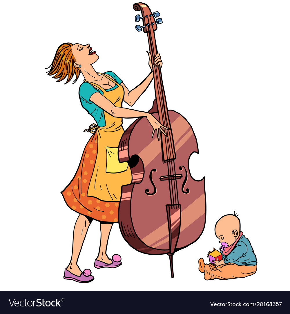 Home rehearsal mother with a small child plays