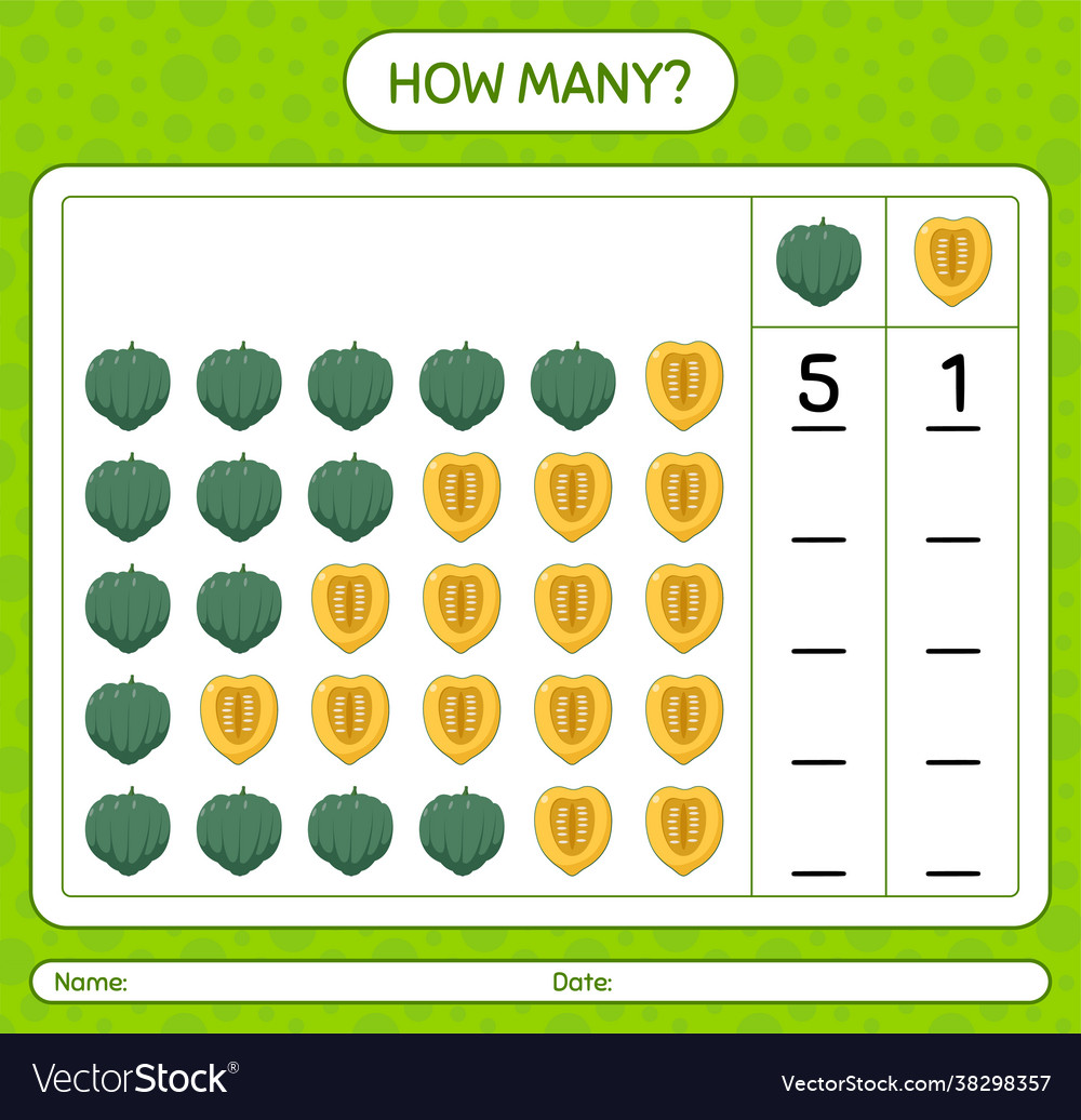 Wie viele zählen Spiel mit Eichhörnchen vector image Wie viele zählen Spiel mit Eichhörnchen