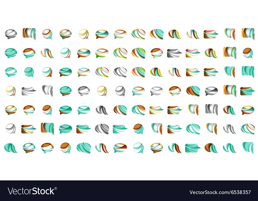Large set of abstract speech bubble and cloud