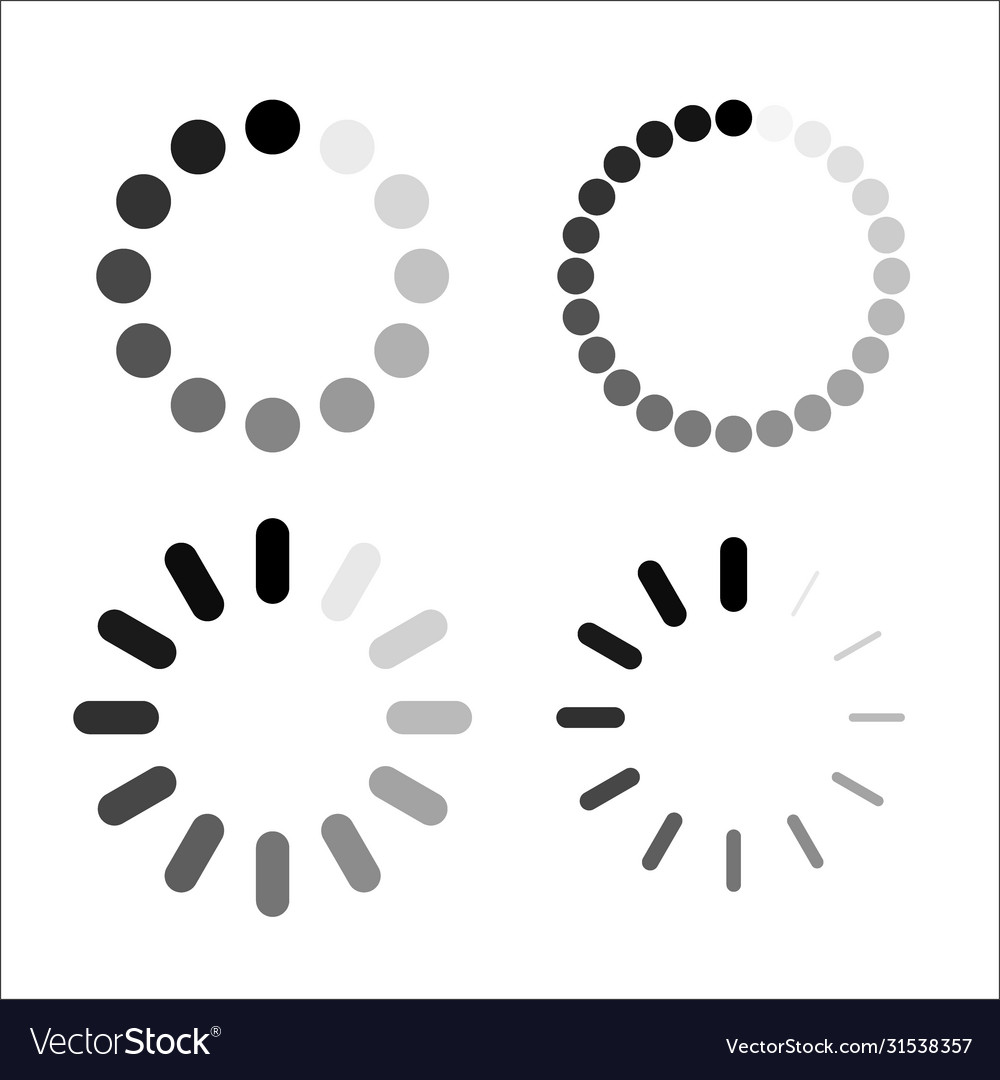 Loading bar icon set symbol in outline flat style vector image Loading bar icon set symbol in outline flat style