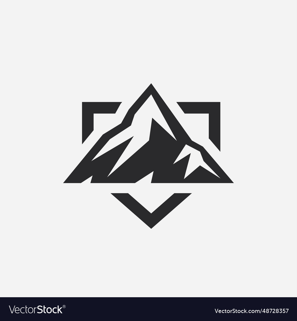 Mountain peak logo icon Royalty Free Vector Image