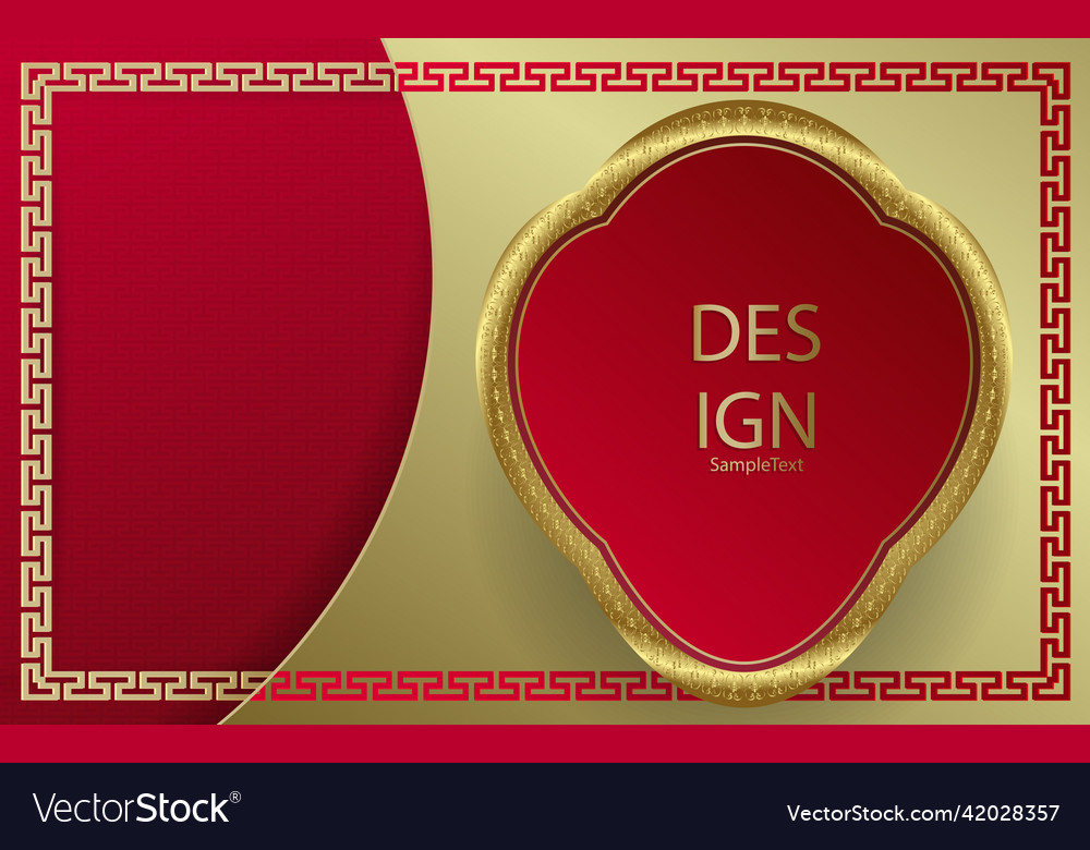 Red background with a curtain and curly frame