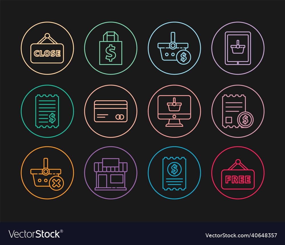 Set line price tag with text free paper check vector image Set line price tag with text free paper check