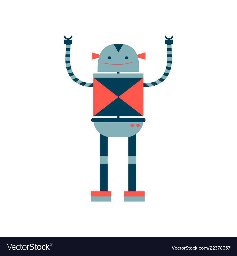 Set of robots in cartoon style isolated vector image Set of robots in cartoon style isolated