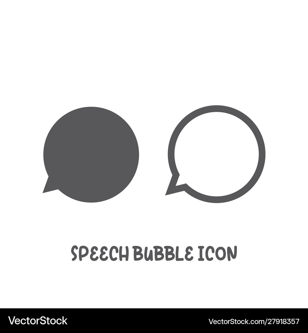 Speech bubble icon simple flat style Royalty Free Vector