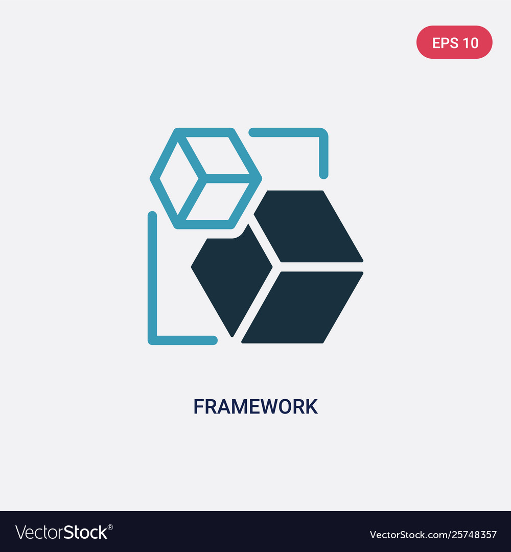 Two color framework icon from shapes concept vector image Two color framework icon from shapes concept