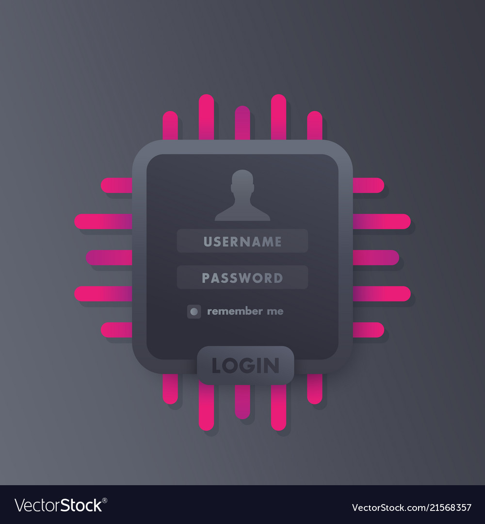 User login window template web page design