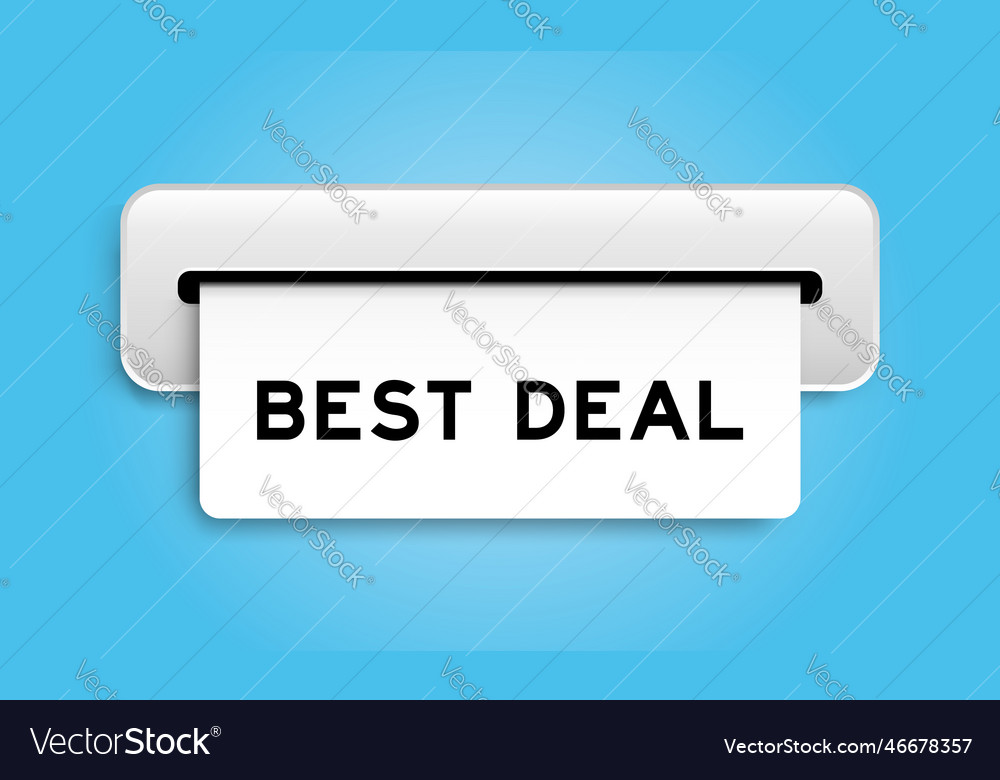 White Coupon Banner With Word Best Deal From Vector Image