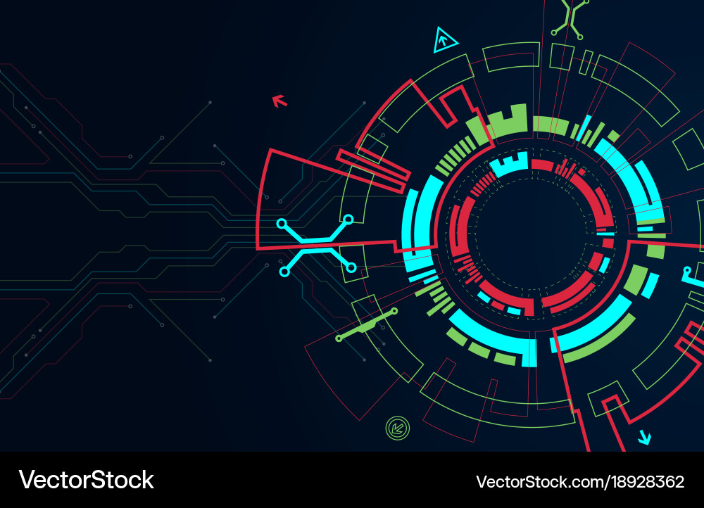 Abstract circle technology concept circuit board Vector Image