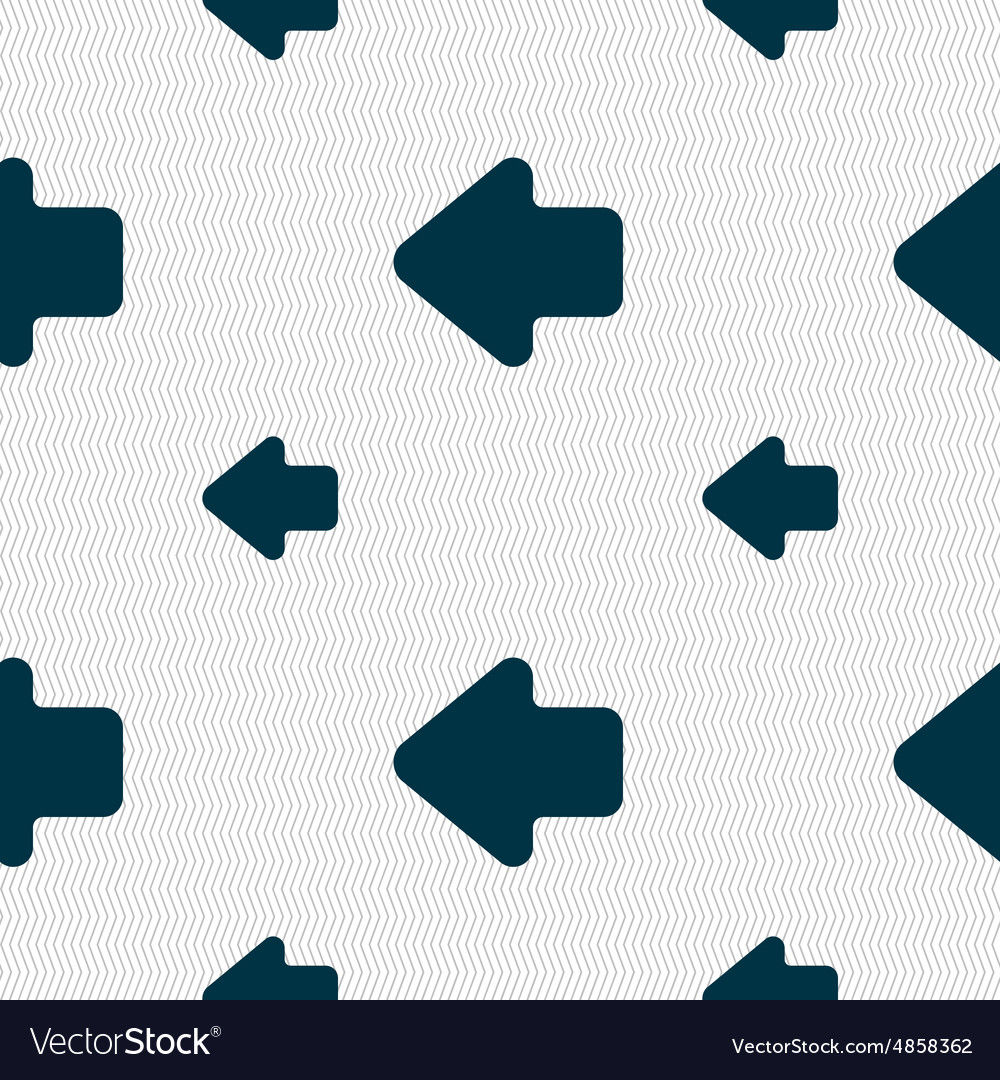 Arrow left way out icon sign seamless pattern