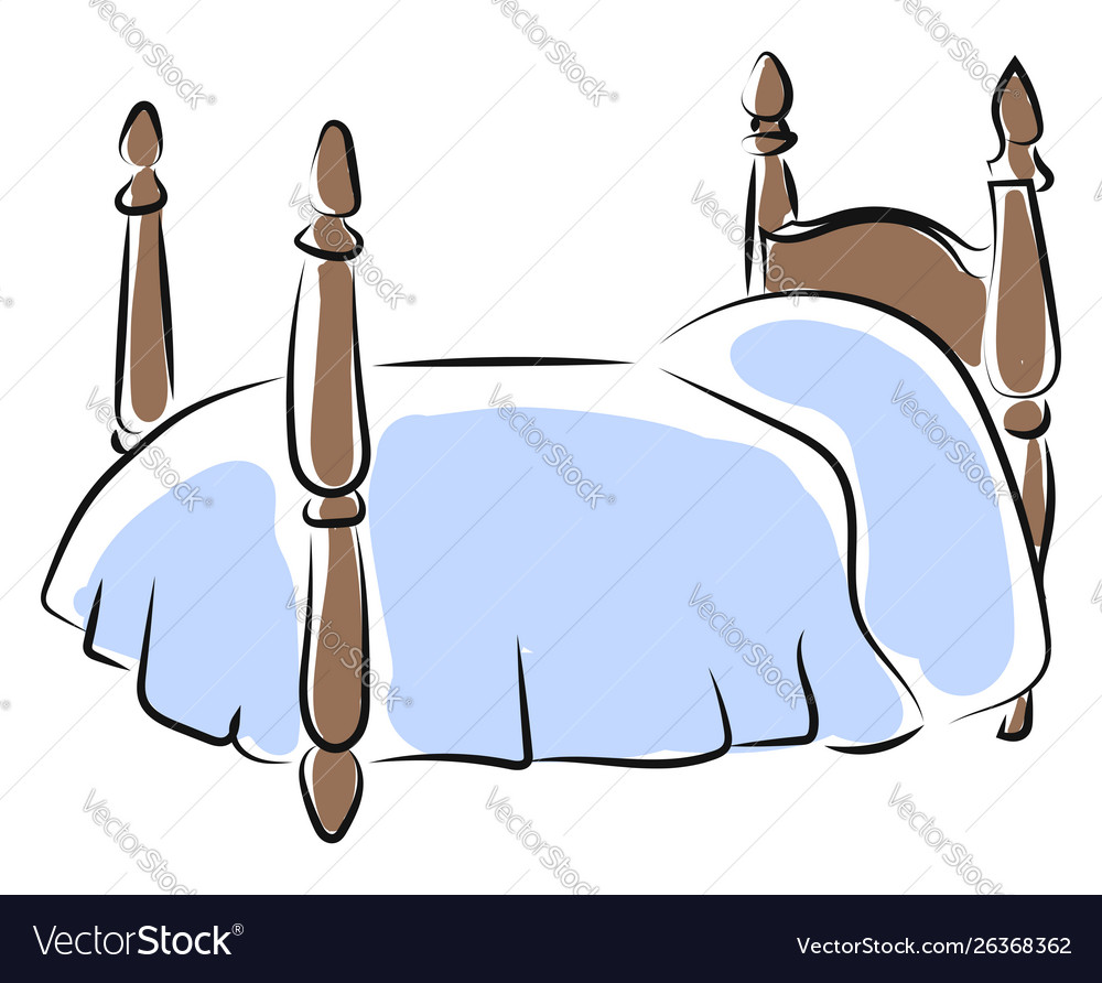 Big children bed on white background Royalty Free Vector