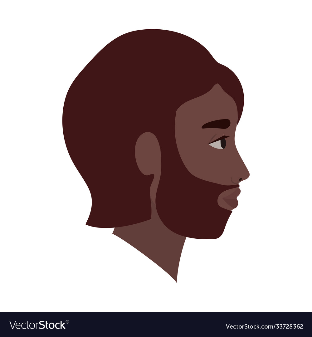Black man cartoon in side view design Royalty Free Vector
