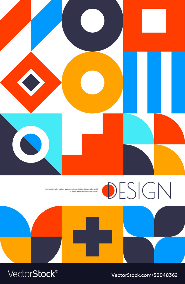 Business poster with abstract bauhaus pattern