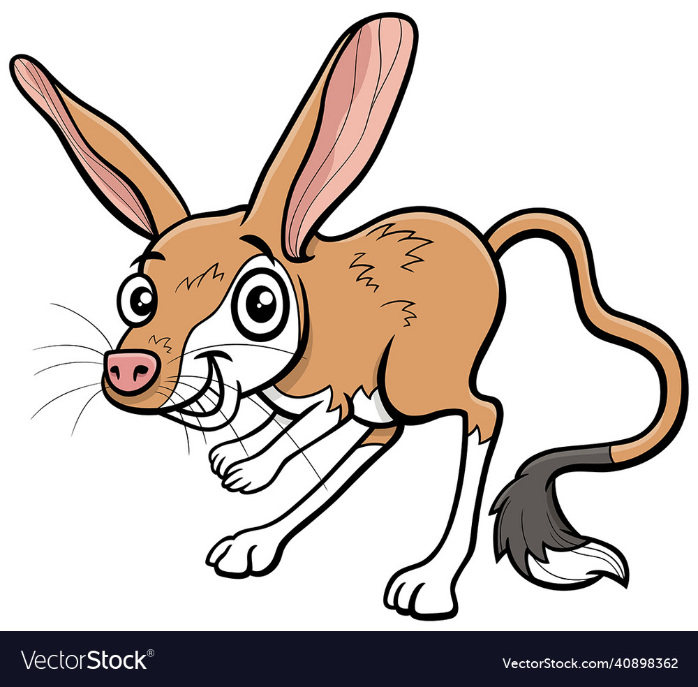 Cartoon jerboa comic animal character Royalty Free Vector