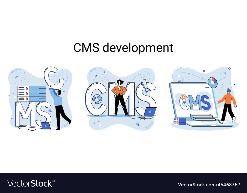 Concept of digital content management system cms Vector Image Concept of digital content management system cms