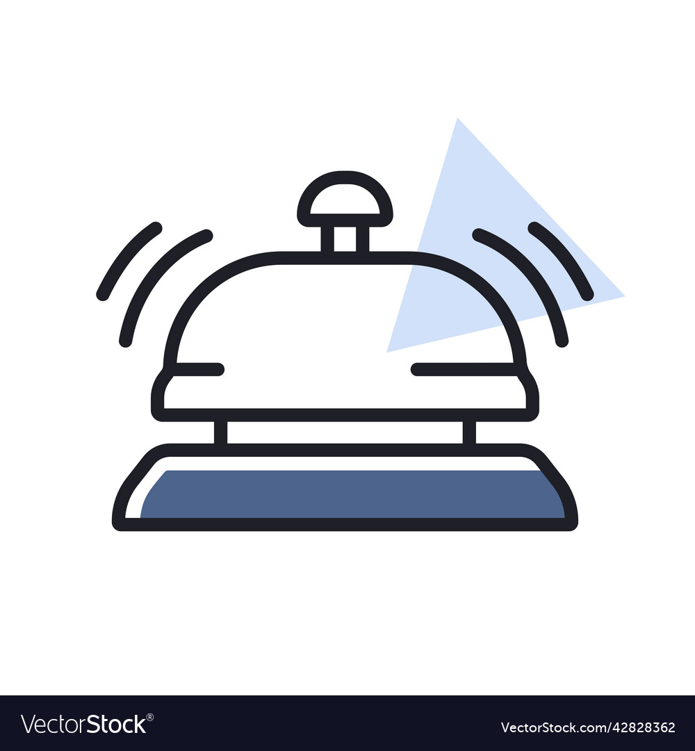 Counter bell hotel service isolated icon graph Vector Image