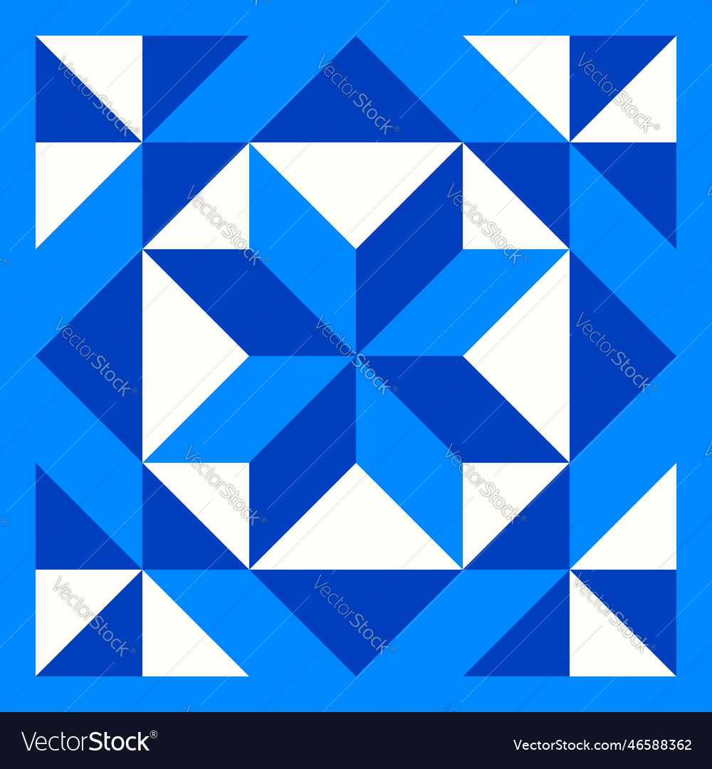 Geometric star pattern barn quilt block patchwork Vector Image