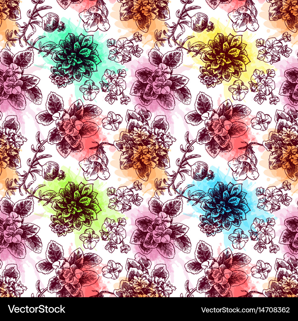Hand drawn seamless pattern Royalty Free Vector Image