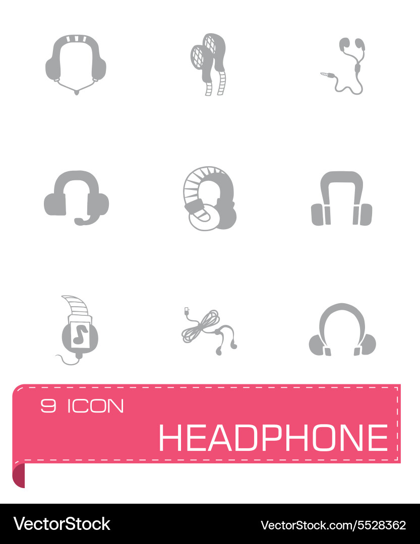 Headphone icon set Royalty Free Vector Image - VectorStock