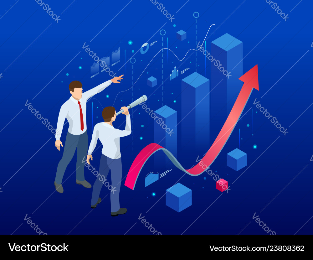 Isometric affiliate business perspective Vector Image