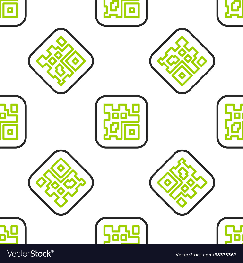 Line qr code sample for smartphone scanning icon vector image Line qr code sample for smartphone scanning icon
