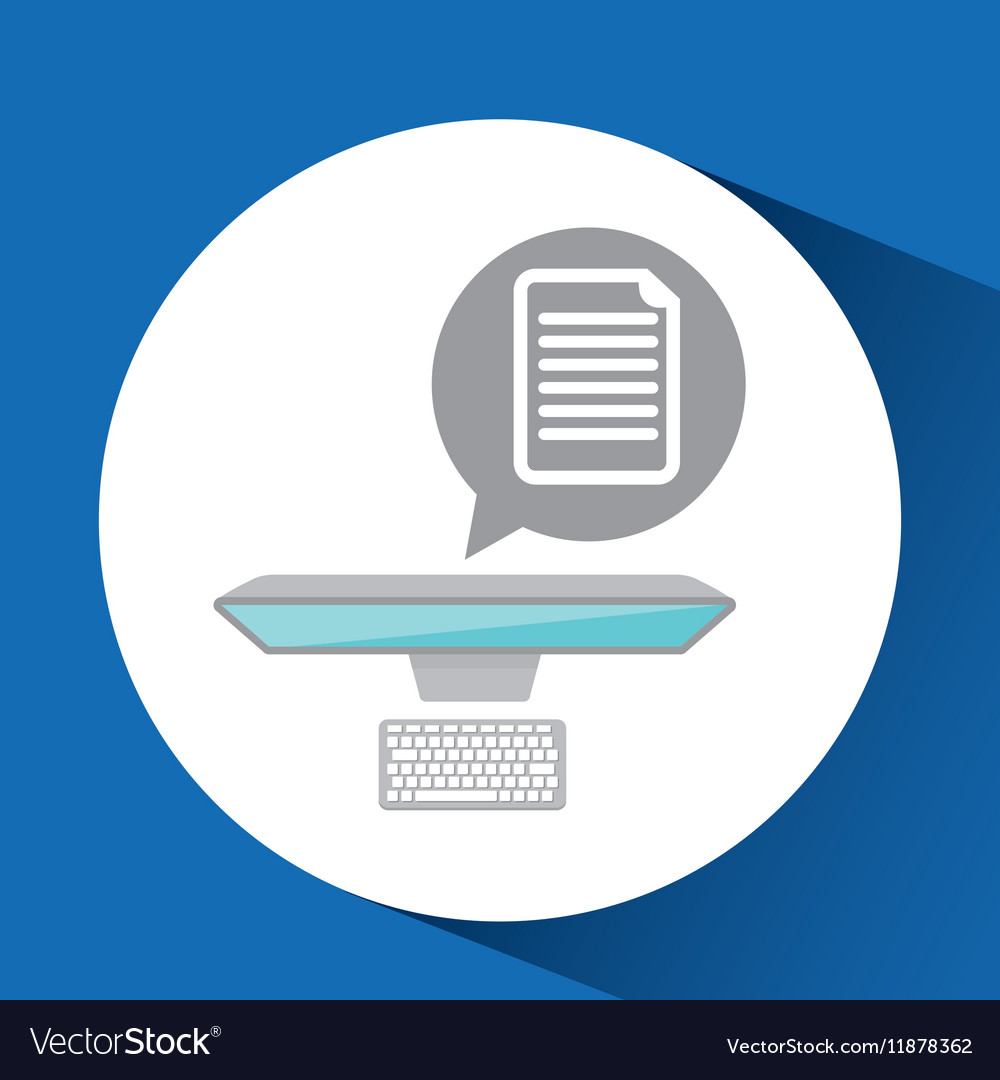 Man working computer document media design