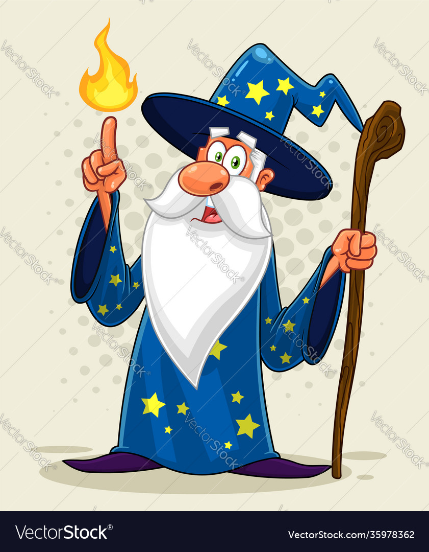 Alte Wizard Cartoon Charakter