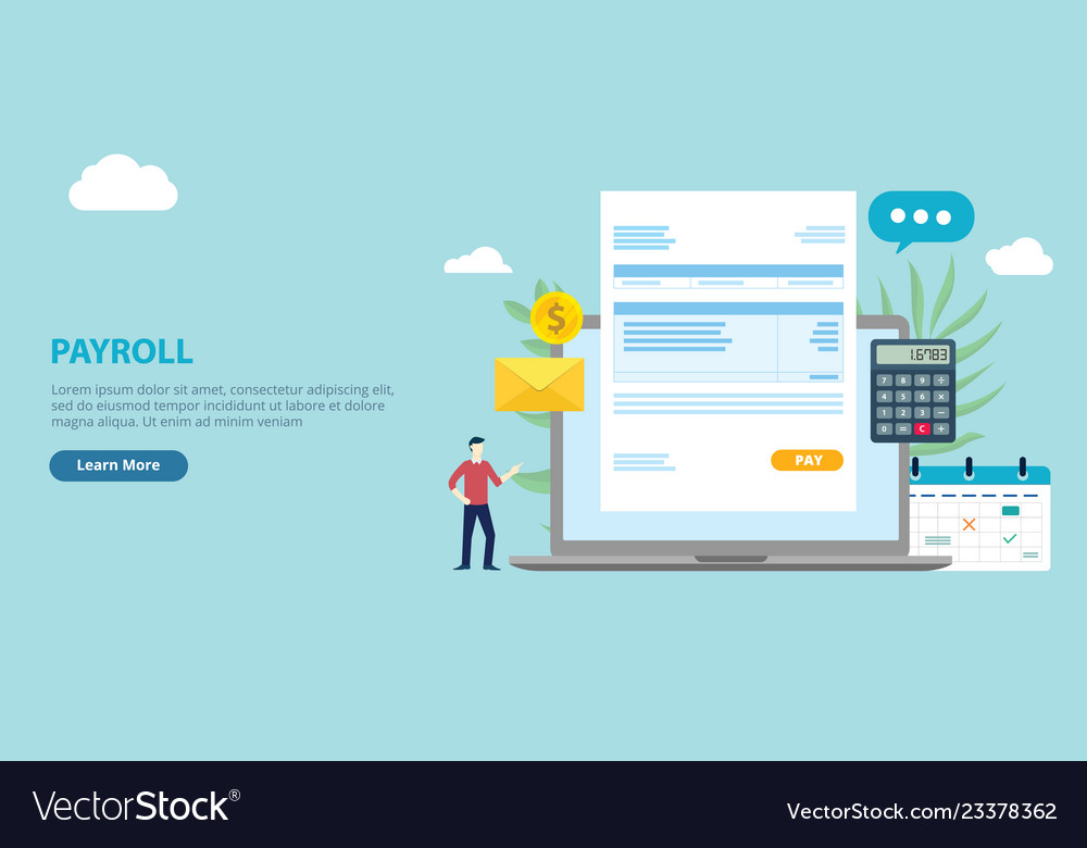 Payroll Employee Worker With Invoice Paper On The Vector Image