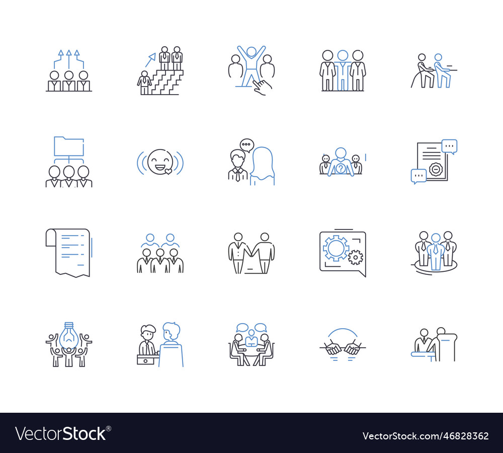 Task delegation line icons collection assignments