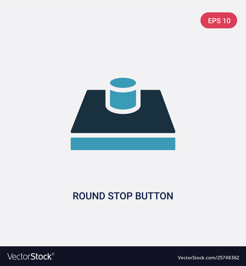Two color round stop button icon from shapes
