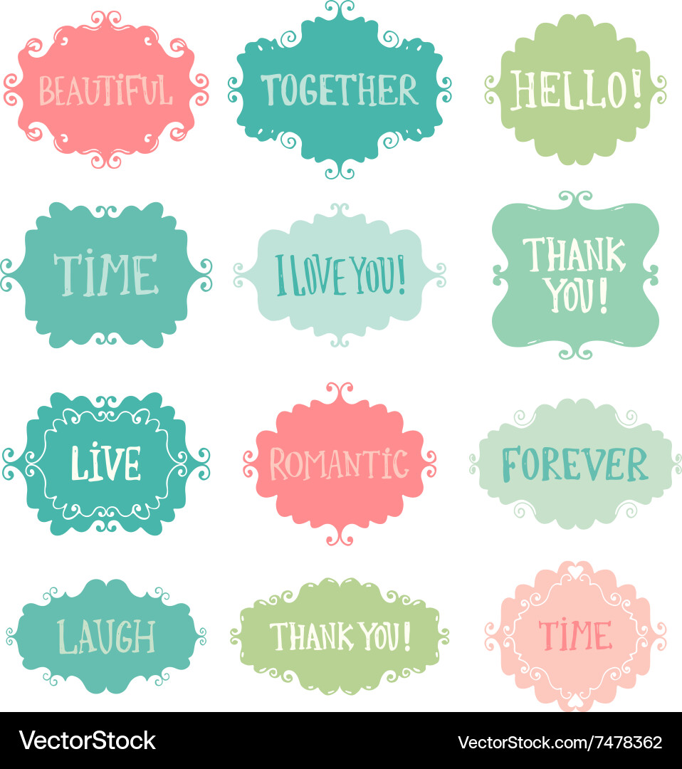 Vintage hand drawn frames set Royalty Free Vector Image